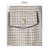 高級感あふれるパールボタンストレッチツイード×シアー袖キャバドレス | Dazzy | 詳細画像20 