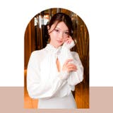 ふんわりシフォン×タイトスカート♪メリハリ細見えハイネックビジュー長袖ミニ丈キャ… | Dazzy | 詳細画像29