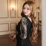 まるで素肌のようにカバーする透けレース袖キャバドレス[SML/3サイズ展開] | Dazzy | 詳細画像5 