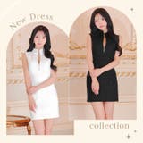 ビジューストーン煌めくアレンジ自在谷間ジップツイードタイトミニ丈キャバドレス[S… | Dazzy | 詳細画像32 