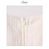 美デコルテスクエアネック×ノースリーブ胸元ジップツイード華奢魅せAラインミニ丈キ… | Dazzy | 詳細画像26 