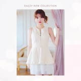キラキラ輝くラメツイードフロントジップチュールAラインミニ丈キャバドレス[XS~… | Dazzy | 詳細画像26