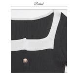 バイカラースクエアポケットモチーフ長袖ニットタイトミニ丈ワンピース | Dazzy | 詳細画像11