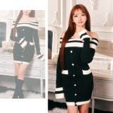 肩見せが色っぽい高級感パールボタンバイカラーリブニットミニ丈ワンピース[カジュア… | Dazzy | 詳細画像21 