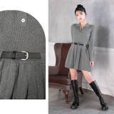 ポロ襟ベルト付き長袖プリーツニットワンピース[カジュアル dazzy close… | Dazzy | 詳細画像25