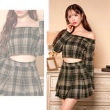 タータンチェックオフショルプリーツミニ丈セットアップ[カジュアル dazzy c… | Dazzy | 詳細画像20 