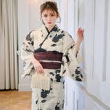 [3点SET]モノトーン牡丹柄浴衣【YUKATA by dazzy】 | Dazzy | 詳細画像2 