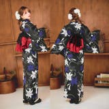[3点SET]黒地×百合柄浴衣【YUKATA by dazzy】 | Dazzy | 詳細画像9 