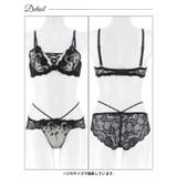 [EFサイズ]ノワールフラワーレースアップブラジャー&バック透けフルバックショー… | Dazzy | 詳細画像12 
