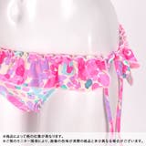 水着新作 【SML3サイズ展開】水彩風花柄リボンフリル三角ビキニ水着上下SET | Dazzy | 詳細画像9 