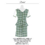チェック柄ツイストペプラムシアー半袖タイトミニ丈キャバドレス | Dazzy | 詳細画像17 