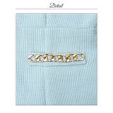 ツイードフロントジップベルトデザイン半袖タイトミニ丈キャバドレス[SML 3サイ… | Dazzy | 詳細画像16 