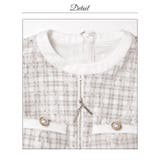 チェック柄レースフロントジップパールボタン半袖タイトミニ丈キャバドレス[SML … | Dazzy | 詳細画像16 