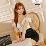 サテンギャザーフリルオフショルタイトミニ丈キャバドレス[SML/3サイズ展開] | Dazzy | 詳細画像7 