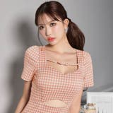 千鳥格子ウエストカットアウト半袖タイトミニ丈キャバドレス[SML 3サイズ展開]… | Dazzy | 詳細画像11 