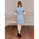 フロントリボンツイードパールボタン半袖Aラインミニ丈キャバドレス[SML 3サイ… | Dazzy | 詳細画像12 