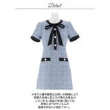 フロントリボンツイードパールボタン半袖Aラインミニ丈キャバドレス[SML 3サイ… | Dazzy | 詳細画像13 