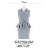 ペプラムで美くびれ爆誕えち谷間ジップミニ丈キャバドレス[SML/3サイズ展開] | Dazzy | 詳細画像14 