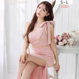 ワンショルリボンウエストシアースリット入りタイトロング丈キャバドレス[SML 3… | Dazzy | 詳細画像1 