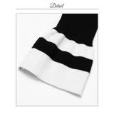 肩見せが色っぽい高級感パールボタンバイカラーリブニットミニ丈ワンピース[カジュア… | Dazzy | 詳細画像13 