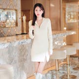 リブニットジップスリット長袖ミニワンピース | Dazzy | 詳細画像8