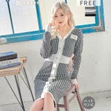 千鳥柄 Vネック フロントボタン | Dazzy | 詳細画像4 