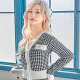 千鳥柄 Vネック フロントボタン | Dazzy | 詳細画像5 