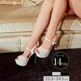 [14cmヒール]パール ストーン ラメストラップ付き | Dazzy | 詳細画像1 