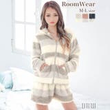 ルームウェア ボーダー フード付き | Dazzy | 詳細画像1 