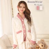 バイカラーケーブルボアトップス&ロングパンツルームウェア | Dazzy | 詳細画像4 