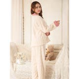 バイカラーケーブルボアトップス&ロングパンツルームウェア | Dazzy | 詳細画像6 