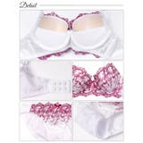 [ノンワイヤー]エレガントボタニカルリリー脇高ブラジャー&フルバックショーツ | Dazzy | 詳細画像10 