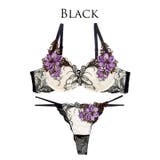 [Reinest]ロイヤルフラワーモチーフブラジャー&バック透けTバックショーツ | Dazzy | 詳細画像7 