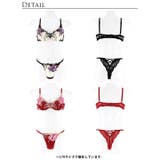 [Reinest]ロイヤルフラワーモチーフブラジャー&バック透けTバックショーツ | Dazzy | 詳細画像9 