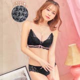 ドーリーロマンティックレース脇高ブラジャー&バック透けフルバックショーツ | Dazzy | 詳細画像3
