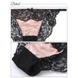 [EFサイズ]グラマラスチュールサテン脇高ブラジャー&フルバックショーツ | Dazzy | 詳細画像10 