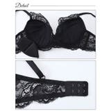 [EFサイズ]グラマラスチュールサテン脇高ブラジャー&フルバックショーツ | Dazzy | 詳細画像9 