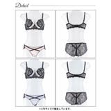 パステルサテンクロスレーシィ脇高ブラジャー&バック透けフルバックショーツ | Dazzy | 詳細画像9