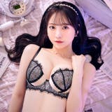 パステルサテンクロスレーシィ脇高ブラジャー&バック透けTバックショーツ | Dazzy | 詳細画像5 