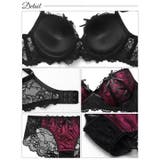 ゴシックスピンドルリボン脇高ブラジャー&バック透けフルバックショーツ | Dazzy | 詳細画像10