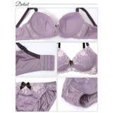[EFサイズ] ノーブルパステルローズ脇高ブラジャー&フルバックショーツ | Dazzy | 詳細画像10 