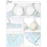 レーシィカット水彩ブロッサムブラジャー&フルバックショーツ | Dazzy | 詳細画像10 