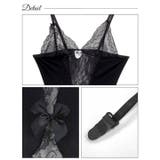 [2点セット] ハートビジューレースガーターストッキングベビードール | Dazzy | 詳細画像8 