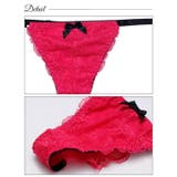 スパイシービビットコードブラジャー&バック透けTバックショーツ | Dazzy | 詳細画像10