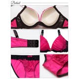 ジュエリーフラワープリーツ脇高ブラジャー&フルバックショーツ | Dazzy | 詳細画像10