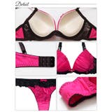 ジュエリーフラワープリーツ脇高ブラジャー&Tバックショーツ | Dazzy | 詳細画像10 