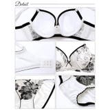 モノトーンパイピングブルーム脇高ブラジャー&バック透けフルバックショーツ | Dazzy | 詳細画像10 