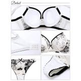 モノトーンパイピングブルーム脇高ブラジャー&バック透けTバックショーツ | Dazzy | 詳細画像10 