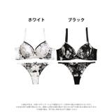 モノトーンパイピングブルーム脇高ブラジャー&バック透けTバックショーツ | Dazzy | 詳細画像8 