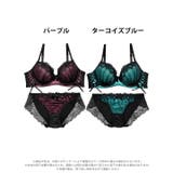 [EFサイズ] ラビリンスシアーレースアップブラジャー&フルバックショーツ | Dazzy | 詳細画像8 